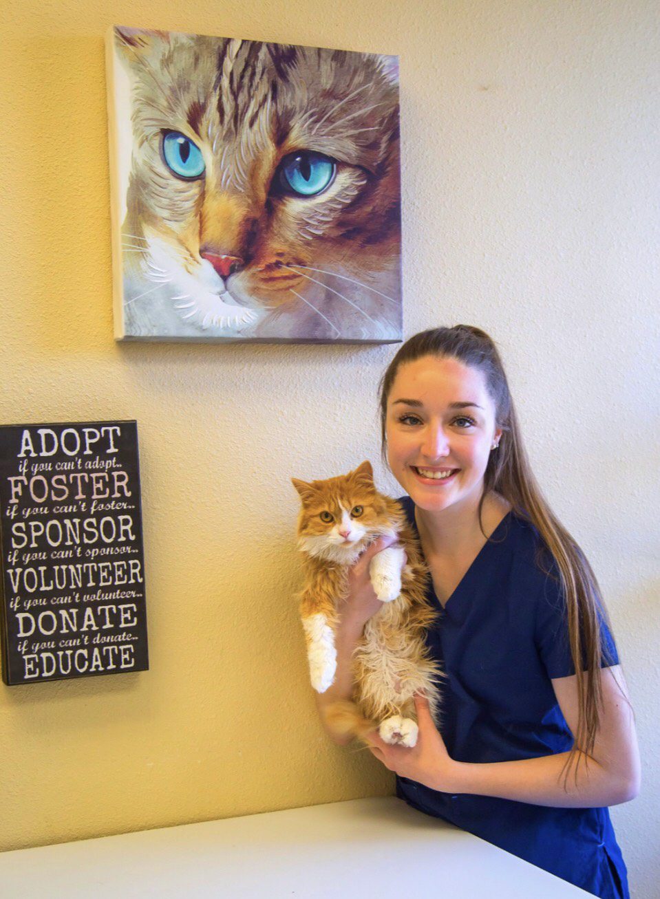 Staff member with a pet